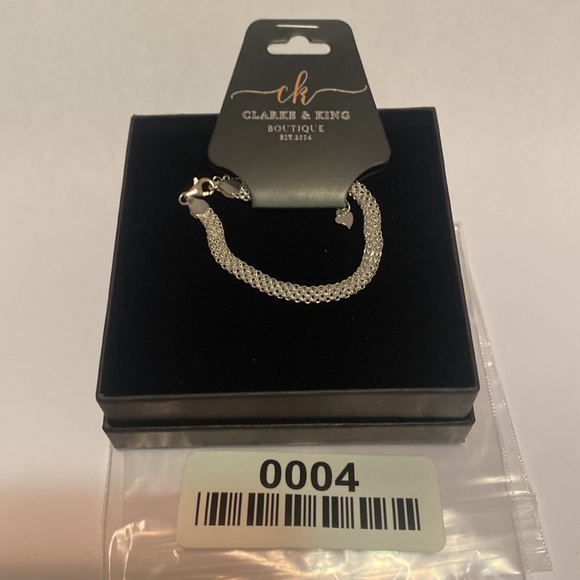 New 925 Real Sterling Silver Mesh Embossing Bracelet - Picture 5 of 6